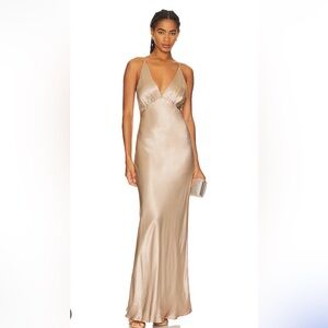 Bec+Bridge Lorelai V Maxi Dress in Smoke Taupe- Aus6 US XS